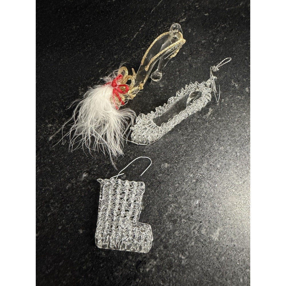 Vintage Mixed Glass Christmas Ornaments Lot Icicles Animals Hearts Shoe Tree 40+ - Picture 4 of 14